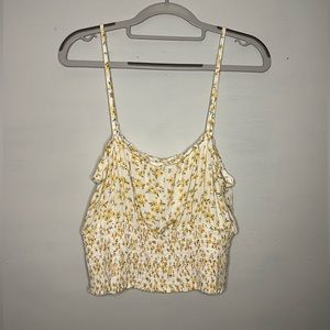 American Eagle Cropped Smocked Tank Top